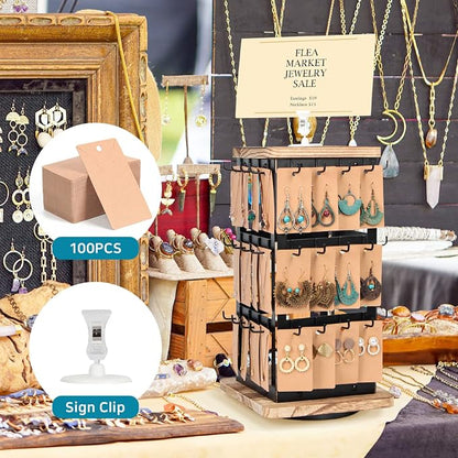 Jewelry Display for Vendors Rotating Earring Tower Holder Organizer, Jewelry - Image 3