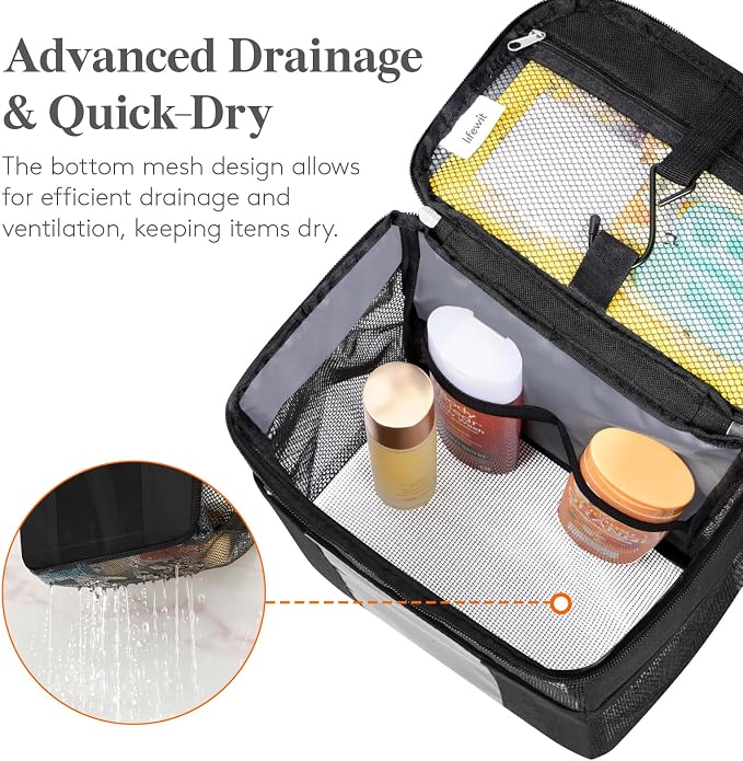 Lifewit Mesh Shower Caddy Bag Portable, Quick Dry Hanging Bathroom Organizer - Image 5