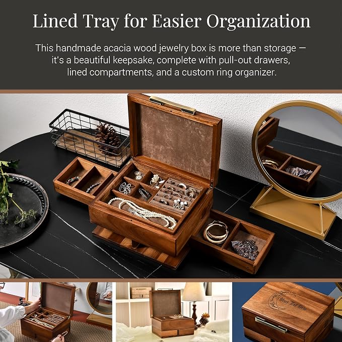 Shanik Wooden Jewelry Box for Women – Elegant Organizer - Image 5