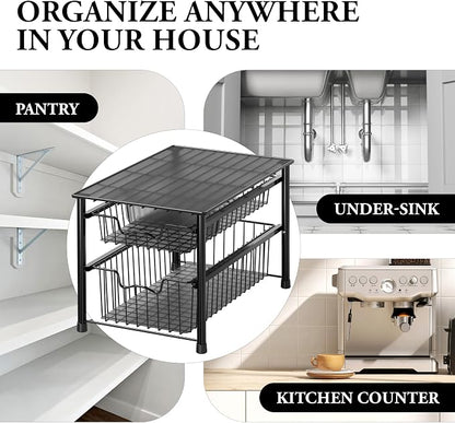 Simple Houseware Stackable Sliding Basket Organizer Drawer - Image 8