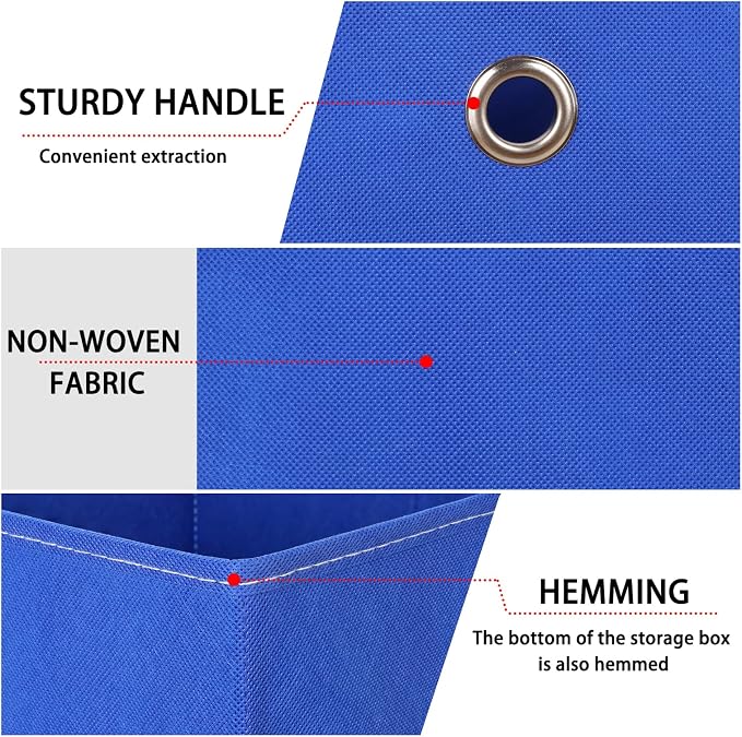 Foldable Storage Cubes Bins, 11 Inch Cloth Storage Cube Fabric Storage Box - Image 7