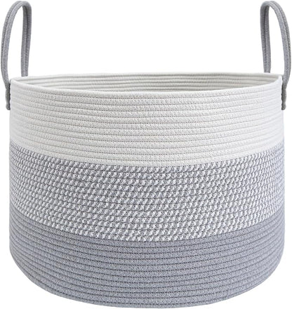 JMvicyroam 115L Extra Large Machine Washable Cotton Rope Blanket Basket | by JMvicyroam