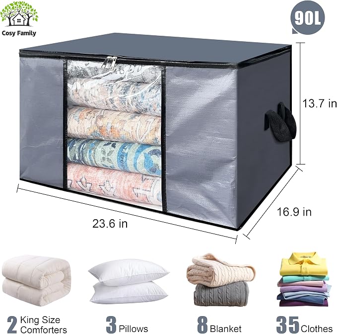 Cosy Family 6 Pack 90L Heavy Duty Extra Large Moving Bags - Image 2