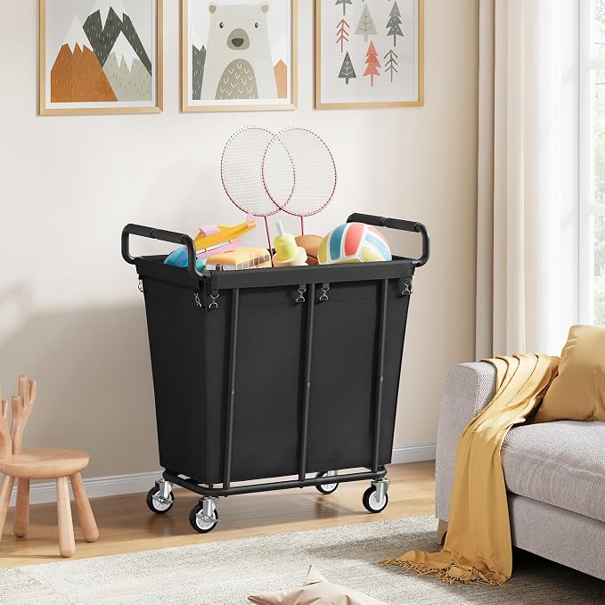 Laundry Hamper with Wheels, 250L Rolling Medium Laundry Basket - Image 7