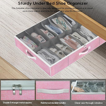 Onlyeasy Large Under Bed Shoe Organizer Container Box, Fit 16 to 32 Pairs of - Image 4