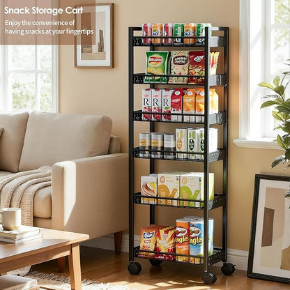 6 Tier Slim Storage Cart, Narrow Rolling Cart - Image 8