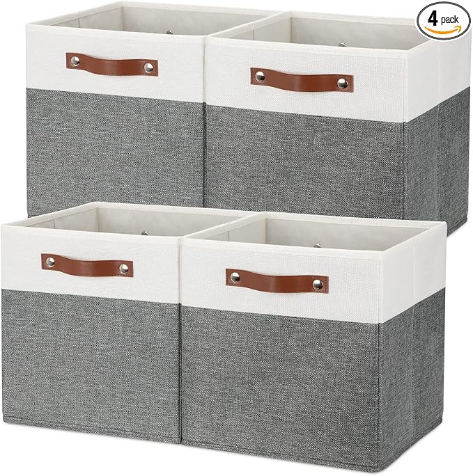 Temary Storage Cubes 12ﾗ12 Fabric Cube Storage Bins Foldable Storage Baskets by TEMARY