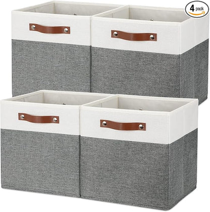 Temary Storage Cubes 12ﾗ12 Fabric Cube Storage Bins Foldable Storage Baskets by TEMARY