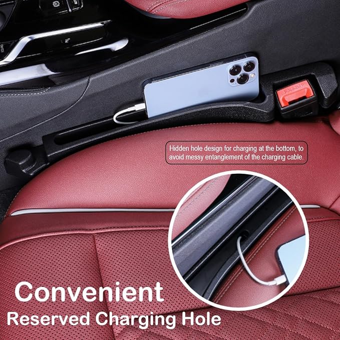 Car Seat Gap Filler 2 Pack, Auto Seat Side Gap Filler Organizer - Image 3