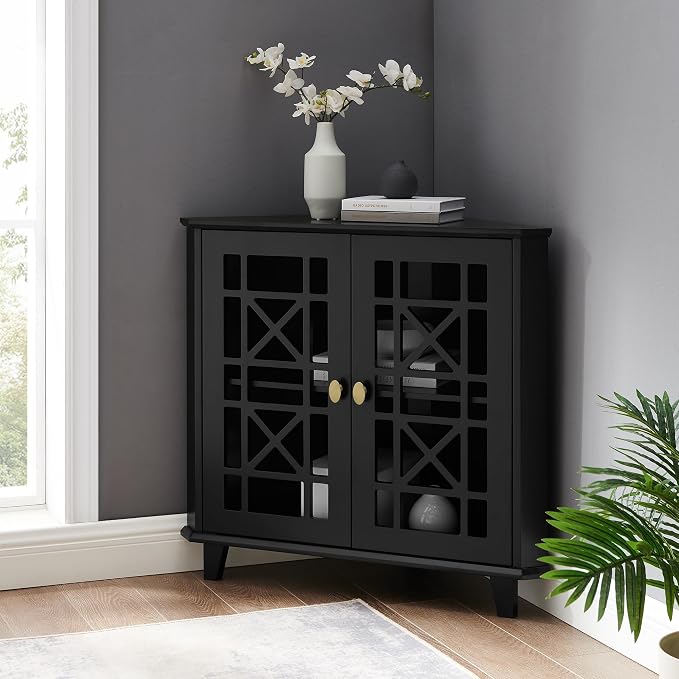 Walker Edison Fretwork Corner Accent Cabinet - Image 2