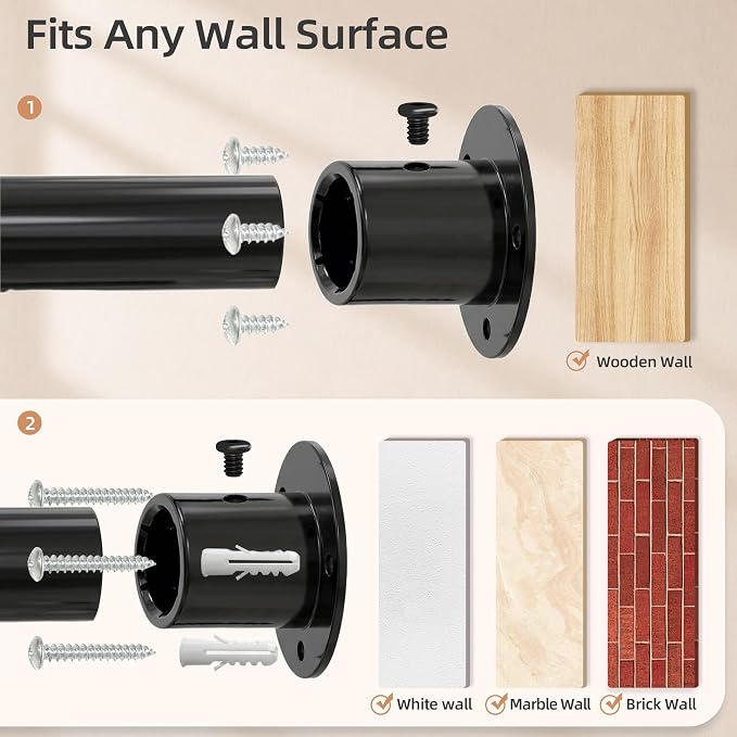 STORAGE MANIAC Closet Rods for Hanging Clothes 17.5 to 89.7 Inches Heavy Duty - Image 7