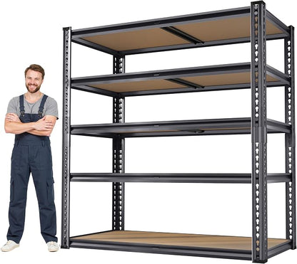 72"H Storage Shelves heavy duty, 2200LBS Garage Shelving, 5 Tier Metal Shelving by CypBedCozyHomeLiving