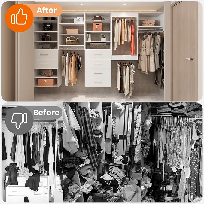 ROOMTEC Modular Closet System, Wall-Mounted Wooden Tower - Image 7