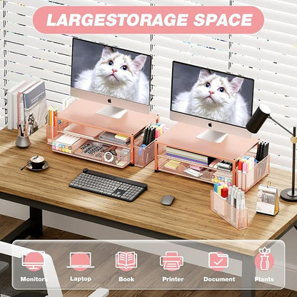 OPNICE Desk Organizers and Accessories, 2-Tier Computer Monitor Stand - Image 4