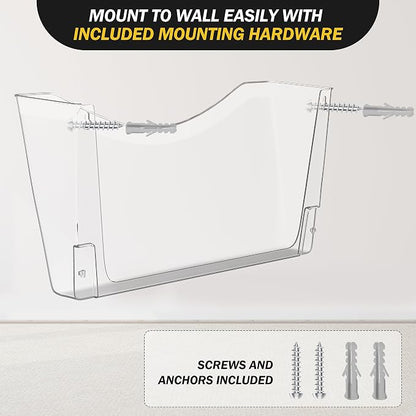 Kuntine.B 3 Pack Clear Single Pocket File Holder Hanging Wall Organizer - Image 3