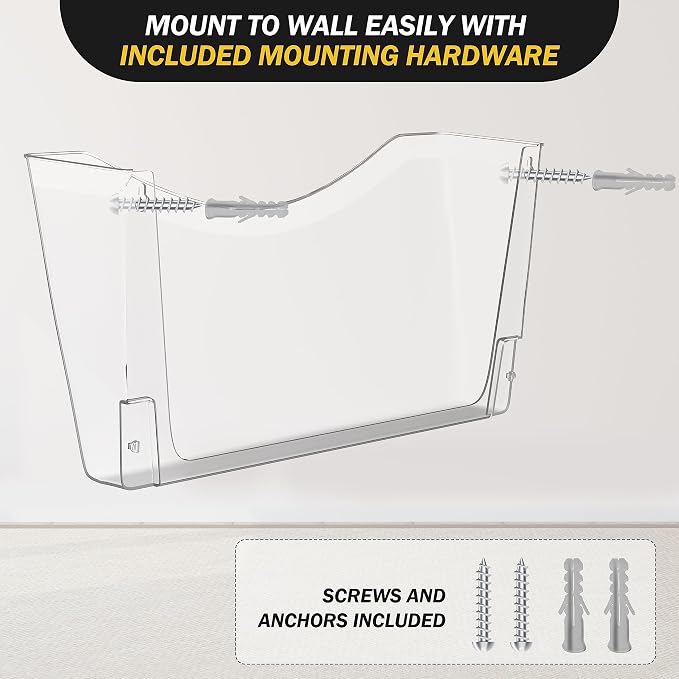Kuntine.B 6 Pack Clear Single Pocket File Holder Hanging Wall Organizer - Image 3