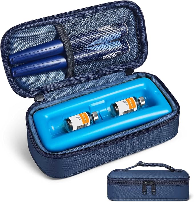 Insulin Vial Cooler Travel Case TSA Approved, 300g Reusable Ice Brick Insulin by WOODAKE