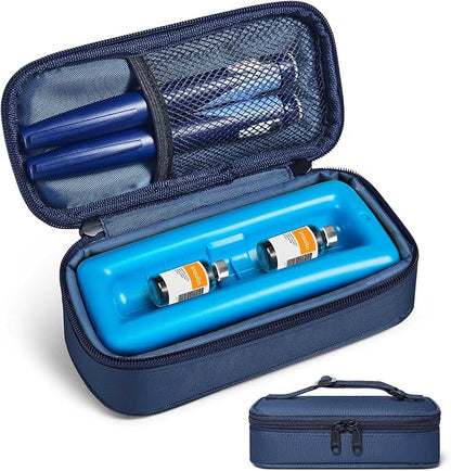Insulin Vial Cooler Travel Case TSA Approved, 300g Reusable Ice Brick Insulin by WOODAKE
