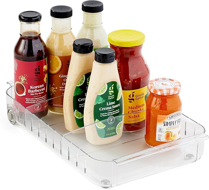 YouCopia RollOut Fridge Caddy BPA-Free Clear Rolling Refrigerator Organizer Bin by YouCopia