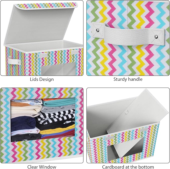 Univivi Fabric Foldable Storage Boxes Large Collapsible Stackable Storage Bins - Image 4