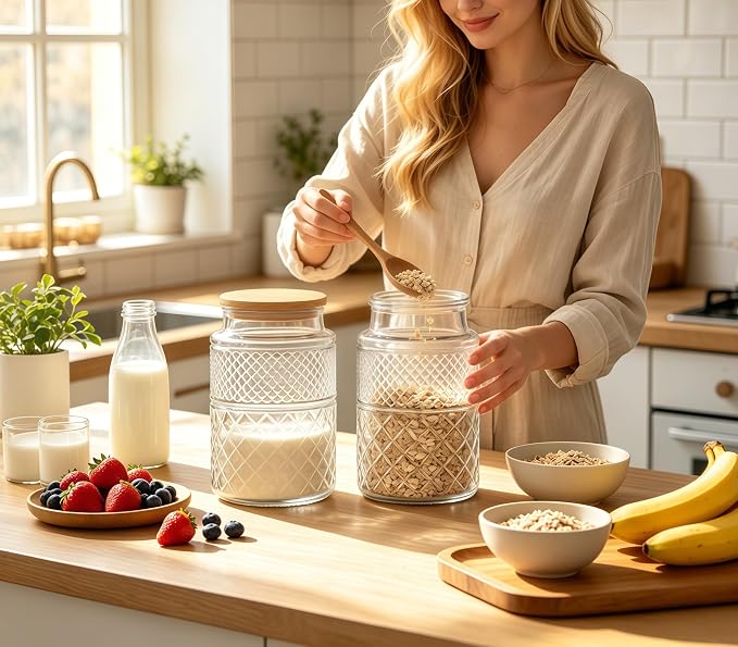 Large Glass Storage Jar, 60 FL OZ Glass Food Storage Containers - Image 8