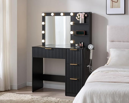 AMERLIFE 36.2" Fluted Vanity Desk by AMERLIFE