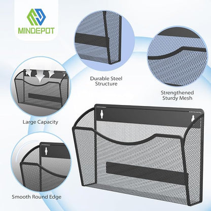 MINDEPOT Magnetic Wall File Organizer, Hanging File Holder, 6 Pack, Powerful - Image 4