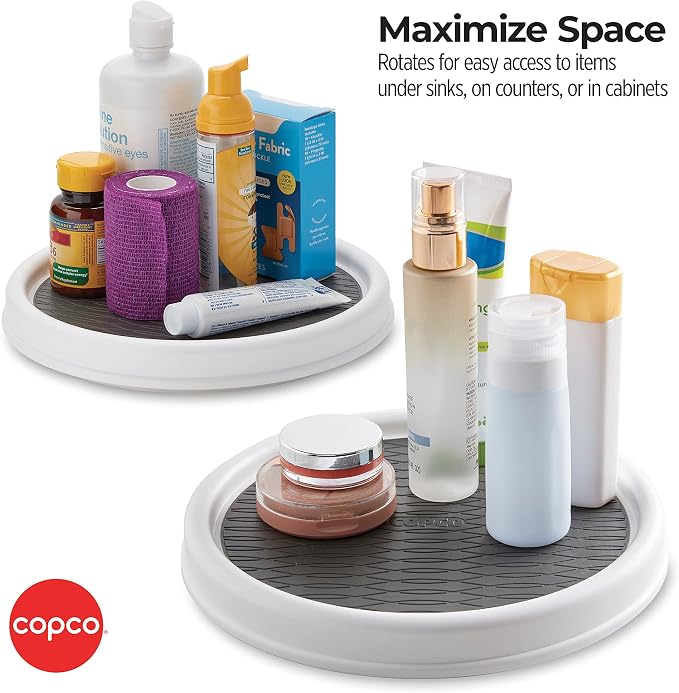 Copco 9 Inch Non Skid Pantry Cabinet Lazy Susan Turntable, Spinning Organizer - Image 5