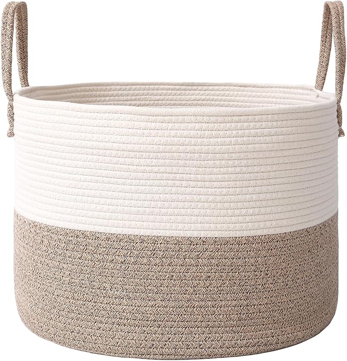 JMvicyroam 115L Extra Large Machine Washable Cotton Rope Blanket Basket | by JMvicyroam