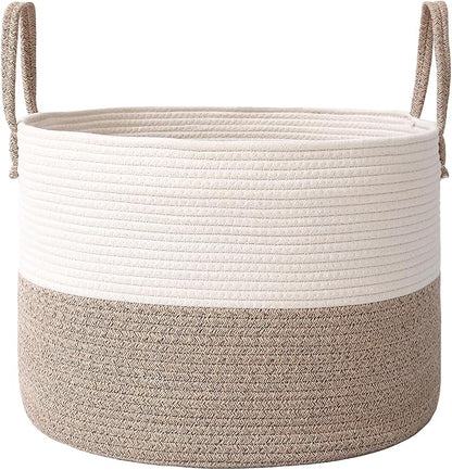 JMvicyroam 115L Extra Large Machine Washable Cotton Rope Blanket Basket | by JMvicyroam
