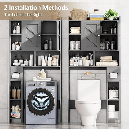 Over the Toilet Storage Cabinet, Freestanding Farmhouse Storage Cabinet Over - Image 5