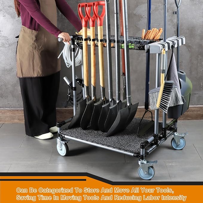 Heavy-Duty Garden Tool Organizer Cart Ideal - Image 3