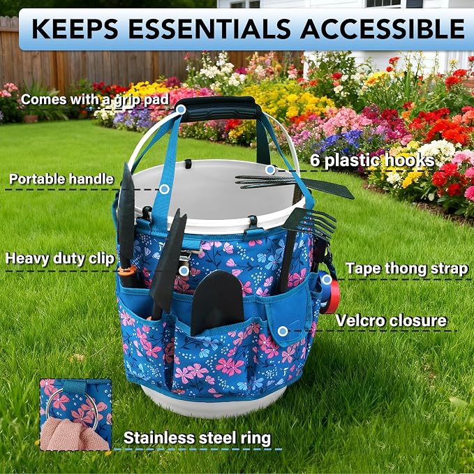 KUNN Bucket Organizer 5 Gallon 18-Pocket Tool Bucket Bag - Image 3