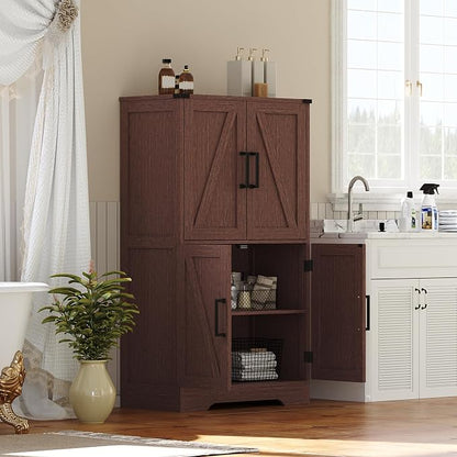 Treocho Farmhouse Bathroom Floor Cabinet - Image 8