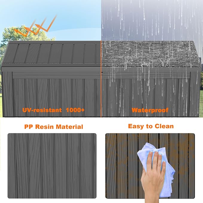 180 Gallon Large Deck Box, Resin Outdoor Storage Box - Image 5