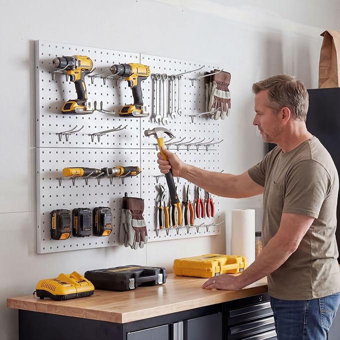Peg Board 4 Pack Metal Pegboard Panels - Image 2
