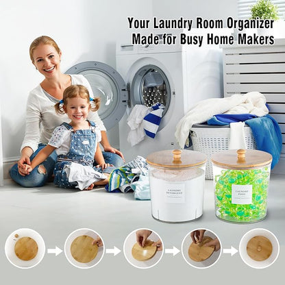 Laundry Room Organization Container, Dryer Sheet Holder Jars - Image 8