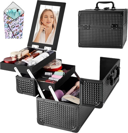 Makeup Train Case, Portable Makeup Case - Image 7