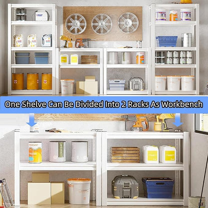 5 Tier Metal Storage Shelves Adjustable Garage Shelving, Heavy Duty Industrial - Image 4