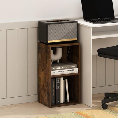 Furinno PASIR Book Shelf, 2-Tier Modern Bookshelf, Open Shelves Cube Bookcase by Furinno-FitsYourSpaceFitsYourBudget