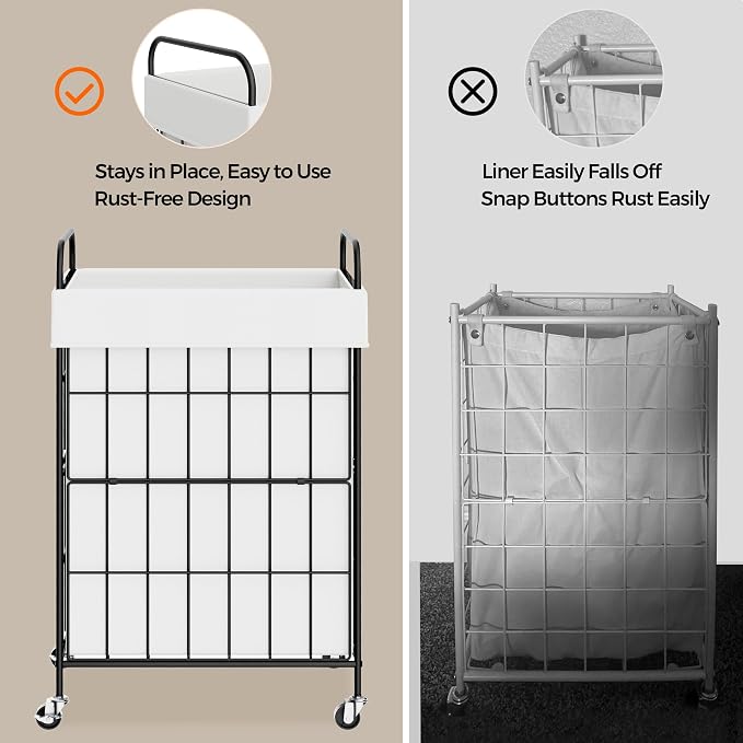 Slim Laundry Hamper, 60L Laundry Basket - Image 3