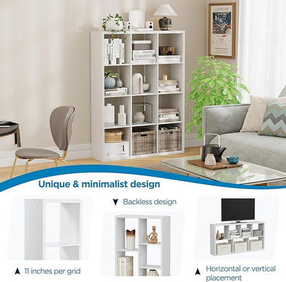 12-Cube Storage Organizer, Wooden Cube Shelf Bookcase - Image 6