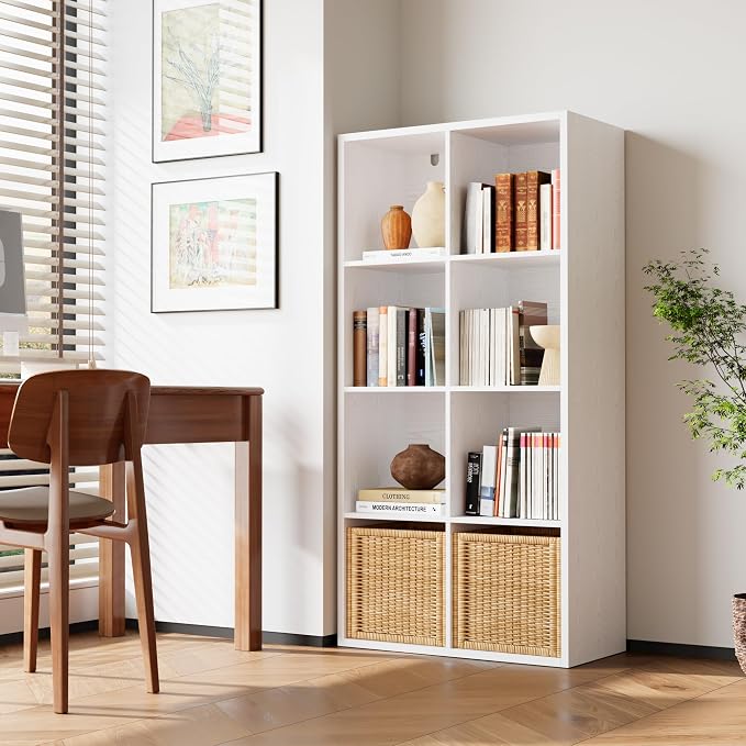 IRONCK Bookshelf, 8-Cube Storage Cube Shelf Organizer, Extra Thick Frame - Image 2
