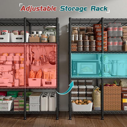 REIBII 78.4''W Garage Shelving Wire Shelving Unit Load 1500LBS, 4 Tier Metal - Image 6