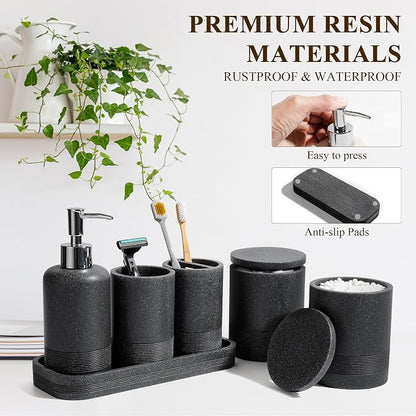Bathroom Accessories Set, 6-Piece Bathroom Accessory Set, Toothbrush Holders Set - Image 5