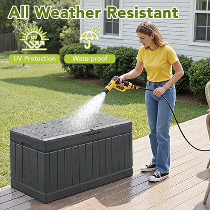 Devoko 78 Gallon Deck Box, Waterproof Resin Outdoor Storage Box - Image 7