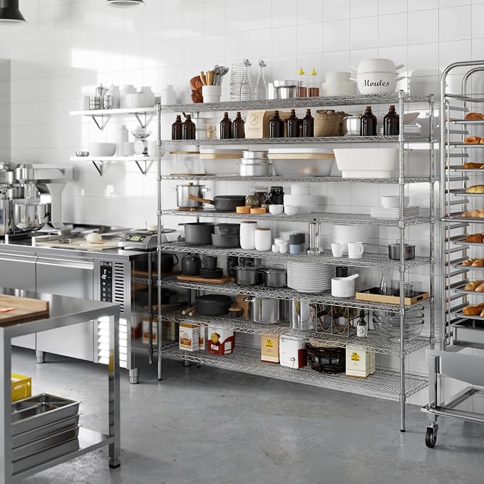 18" Deep x 72" Wide x 74" Height Wire Shelving Kit | 8-Tier | NSF Commercial - Image 4
