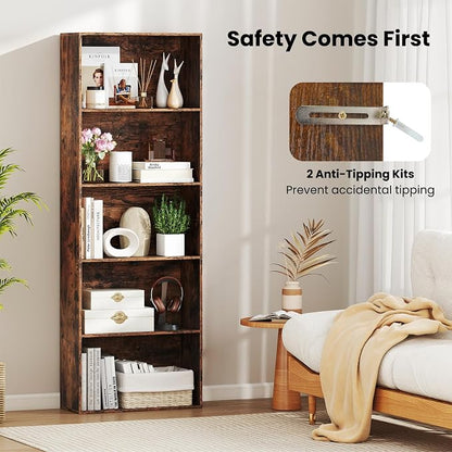 Giantex 5-Tier Bookshelf, Freestanding Bookcase - Image 6