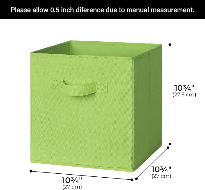 GRANNY SAYS Cube Storage Bins, 11 Inch 6-Pack Cube Organizers, Light Green | - Image 3