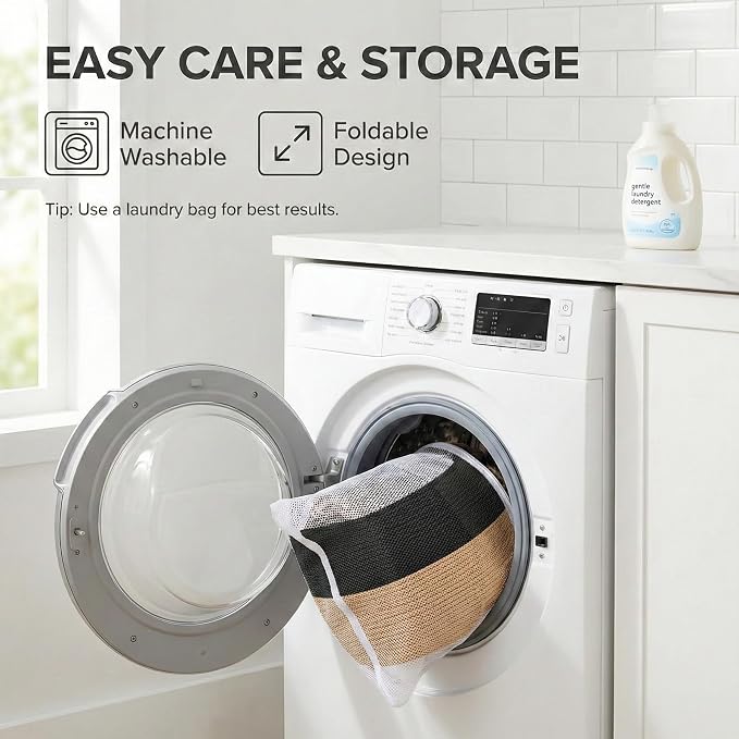 JMvicyroam 65L Extra Large Machine Washable Cotton Rope Blanket Basket | - Image 5
